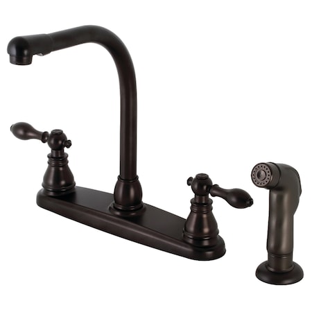 Kingston Brass KB715ACLSP Centerset Kitchen Faucet with Side Sprayer, Oil Rubbed Bronze KB715ACLSP